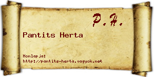 Pantits Herta névjegykártya